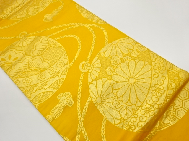 JAPANESE MARU OBI / WOVEN PINE & UME